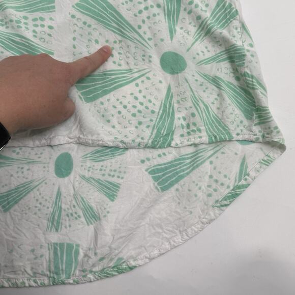 Otaheite Hawaii Dress Coverup Beach Chic Blue/Green White Sleeveless Size Small - Picture 5 of 8